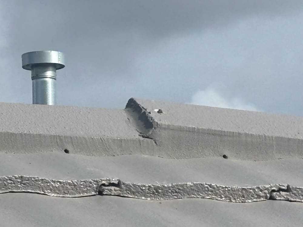Broken/cracked roof tiles, recorded during a pre-purchase inspection in Truganina
